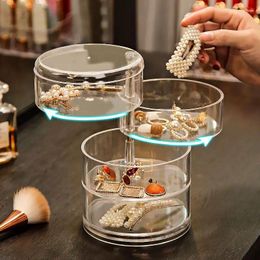 Storage Boxes Jewellery Box Multi-layer Rotating Earrings Hairpin Headdress Head Rope Simple Small Exquisite Finishing