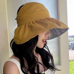 Wide Brim Hats Women Summer Sun Hat Black Vinyl UV Protection Female Bonnet Large Empty Top Girl Visors Outdoor Beach Travel Sunshade Cap