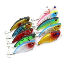 100Pcs Winter Vib Fishing Lures 18G/0.635Oz 7.5Cm/2.95In Hard Bait With Lead Inside Fish Ice Sea Tackle Drop Delivery Dhdmq