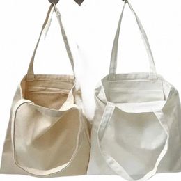casual Large Capacity Shoulder Bags Shopper Canvas Bag Fi EcoTote Cott Cloth Reusable DIY Linen Handbags for Women Man 70LG#