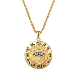 Ancient Egyptian Horus Eye Pendant Necklace Gift Men039s Hip Hop Jewellery Luxury Designer Jewellery Mens Necklace8352341