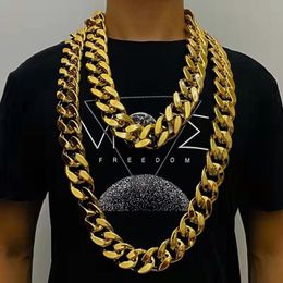 Chains Width 35mm 45mm Personality Large Chain Thick Gold Necklace Men Domineering Hip Hop Goth Halloween Treasure Riche Jewelry G249z