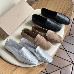 Casual Shoes Leather Love Small Square Flat Female Spring And Autumn Single Ballet Dancing Sheepskin Super Soft