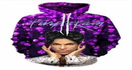 Fashion MenWomen 3D Sweatshirts Print Prince Purple Rain Autumn WInter Hooded Hoodies Unisex Tops Whole and Retail RW0359560548