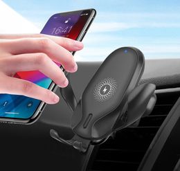 10W Qi Car Wireless Charger For Xiaomi iPhone12 11Pro MAX Samsung S20 S10 Gravity Induction Fast Charging Car Phone Holder6111355