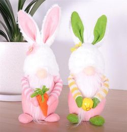 Epacket Easter Bunny Gnome Rabbit Faceless Dwarf Doll Toys Desktop Window Figurine Ornaments Home Bedroom Living Room Festival Dec4452526