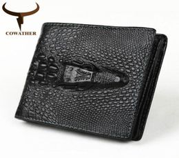 Wallets COWATHER Top Quality COW Genuine Leather Mens For Men 2021 Design Vertical Style Black Purse9921080