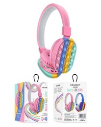 50off Fidget Toys Headphone Party Favour Earphones Headmounted Headphones Simple and Cute Rainbow Bluetooth Stereo Headset Decomp3981869