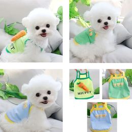 Cute Dog Cartoon Suspenders Breathable Vest Puppy Soft Clothes Poodle Summer Pullover Cool Pet 240416