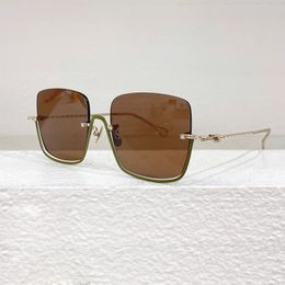 Luxury Designer Womens Sunglasses Elegant Metal Square Eyeglasses Trendy Fashion Vintage for Female Glasses UV400 240416