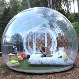 wholesale Fast Delivery 2 People Outdoor Single Tunnel Inflatable Bubble Dome Tent Eco Home With Fan 3/4M Dia Igloo Clear House Hotel