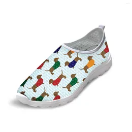 Casual Shoes Cartoon Dachshund Print Flats For Women Girls Platform Cute Dogs Pattern Zapatos De Mujer Custom 2024 Arrival