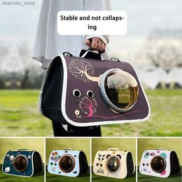 Cat Carriers Crates Houses Cat Carrier Ba With Window Transparent Foldable Pet Handba Space Capsule Outdoor Travel Backpack Cat Toteba Pet Supplies L49