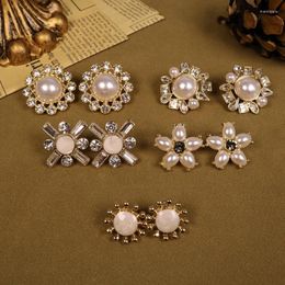 Stud Earrings White Imitation Pearl Exquisite Rhinestones Sweet Romantic Accessories For Bridal Jewelry