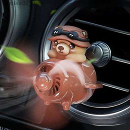 Car Air Freshener Car Air Freshener Bear Fragrance Pilot Rotating Propeller Outlet Fragrance Magnetic Design Auto Accessories Perfume Diffuse L49
