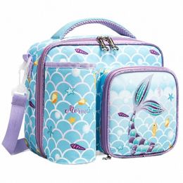 kids Lunch Tote Bag Insulated Lunch Bags for Children Waterproof Lunch Box with Adjustable Shoulder Strap Durable Handle Bags R08b#