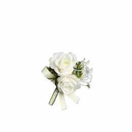 wedding Corsages and Boutnieres for Men Groom Silk Rose Boutniere Butthole Artificial Frs Bouquet Corsages Brooch Pins q7TK#