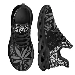 Casual Shoes INSTANTARTS Cool 3D Leaves Printed Women Mesh Swing Sneakers Breathable Lace Up Platform For Ladies Zapatillas