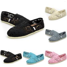 Casual Shoes Women's Canvas Crochet Slip On Flat Cute Walking Sandals