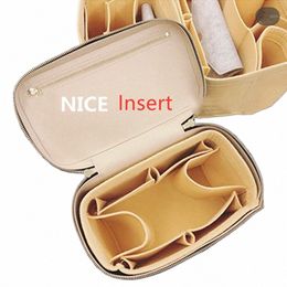 insert Bag Organiser For VANITY PM Nice BB Nano Mini ,Womens Luxury Cosmetic Case Inner Purse,Make Up Bags Liner Shaper a3dM#