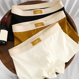 Underpants Cotton Men Underwear Boxer Shorts Elastic Mid Waist Solid Colour Soft Breathable U Convex Quick Dry Boxershorts