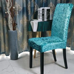 Chair Covers Modern Cover Velvet Fabric Stretch Spandex Elastic Slipcover Seat Case For Dining Room Wedding El Banquet