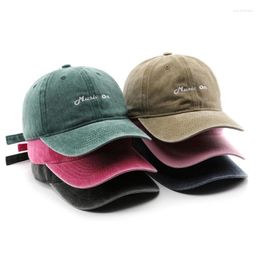 Ball Caps Washed Cotton Retro Baseball For Man Letter Embroidery Adjustable Streetwear Hip Hop Hats Women Outdoor Sports Sun