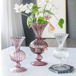 Vases Transparent Glass Vase Flower Aesthetic Vintage Hydroponic Tall Nordic Design Modern Small Wazony Luxury Home Decor WK50VA