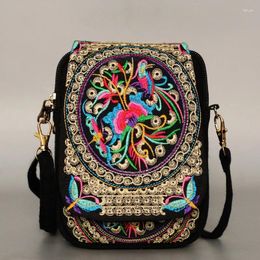 Bag National Wind Flip Embroidered Mobile Phone Embroidery Mini Purse