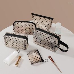 Storage Bags Multifunctional Transparent Mesh Bag Home Desktop Organiser Pouch Coin Cosmetic Travel Portable Makeup Toiletry