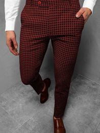 Mens 3D Plaid Striped Slacks Gentlemens Business Social Mens Wear Pants Comfortable Stretch Pants For Daily Wear 240407