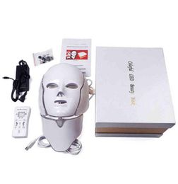 7 Colours Led Facial Mask Korean Pon Therapy Face Machine Electric Light Acne Neck Beauty 2205161495462