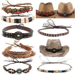Belts Men Women Adjustable Cowboy Hat Accessories Shell Braid Bands