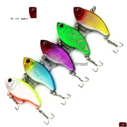 50Pcs The New Design Painting Fishing Lure 5.5Cm/2.16In 9.1G/0.35Oz Vib Bait 5 Color Crankbait Tackle Drop Delivery Dhh5E