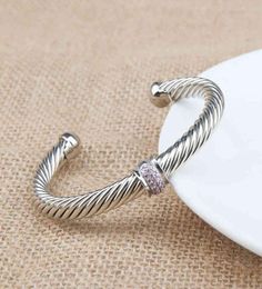 Jewelry Diamond Bangle Bracelets Glamour Men Bracelet Charm Fashion Cuff Designer c Shape Men Women Fade Fast Stainless Steel Wire5993021