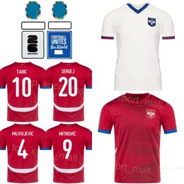 Man 24 25 Euro Cup Serbia 9 MITROVIC Soccer Jerseys National Team MIJAILOVIC 10 TADIC 11 KOSTIC 6 IVANOVIC 1 STOJKOVIC 3 TOSIC 20 MILINKOVIC-SAVIC Football Shirt Kits