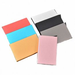 card Holder Aluminum Case Busin Blue Pure Tarjetero Cardholder Pop Up Wallet For Women Men RFID Id Case Carteira Masculina P2ZS#