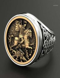 Men039s Ring Vintage Punk Rock Head Rings For Men Hip Hop Gold Colour Lion Finger Ring Luxury Knight Jewelry13423564