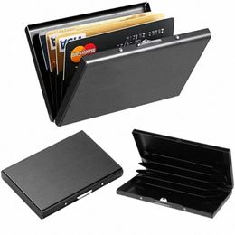 anti-scan RFID 6 Cards Large capacity Aluminum Metal Credit Card Holder Slim Blocking Wallet Case Busin Card Protecti Hold N1ko#