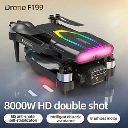 Drones F199 Brushless Drone 4k Profesional 8K HD Dual Camera Obstacle Avoidance Aerial Photography Foldable Quadcopter Flying 240416