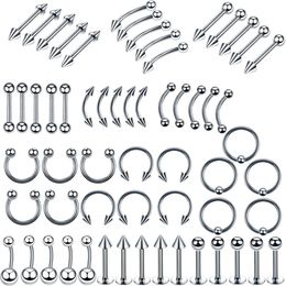 Body Piercing Jewelry 14G Stainless Steel Nose Ear Belly Lip Tongue Ring Captive Bead Eyebrow Bar Lot for Sexy 240409