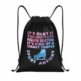 it's okay if you d't like figure skating Lust Drawstring Bags Gym Bag Hot Lightweight z5St#