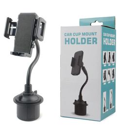 360 Degrees Cup Holder Car Phone Holder Mount Adjustable Smart CellPhone Bracket For iPhone Samsung Universal Phones Durable Stand3274845