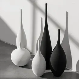 Vases Ceramic Zen Flower Figurines For Interior Creative Dried Flowers Modern Art Home Desktop Decoration Accessories
