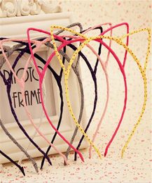 2015 Girls Hair Accessories Korean New Cute Cat Ears Headband Children Headdress Girls Hairpin Fine Accessories 20 Piecelot BY0009210087