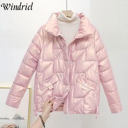 Women's Trench Coats Parkas Women S-4XL Students Fashion Glossy Waterproof Snow Wear Warm Jackets Cotton Padded Jaqueta Feminina Windriel