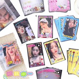 50 Pcs Tengyi's New Original Cute Carto Small Card Case Girl Star Love Bean Photo Protecti Card Film Packaging Bag u92m#