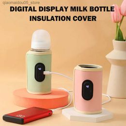 Bottle Warmers Sterilizers# Baby care bottle heater USB charging heating sleeve milk 20 temperature adjustable insulated Q240417