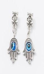 100 pcs Turkish Style Zinc Alloy Fatima Hand Pendant Silver Evil Eye Charm Fit Bracelet&Bangle Necklace Jewellery Making6663457