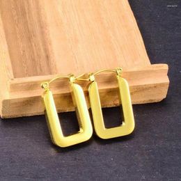 Stud Earrings Huggie Hoop 18K Gold Plated Chunky Simple Cable Link For Women